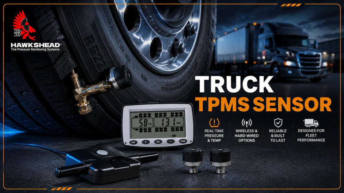 Truck TPMS sensor with brass external sensor and tire pressure monitor for heavy-duty vehicles