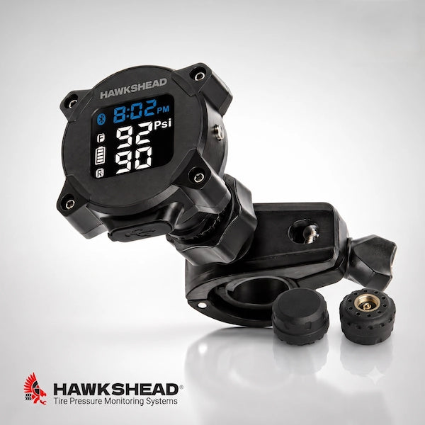 Motorcycle TPMS system with tire pressure and temperature monitor