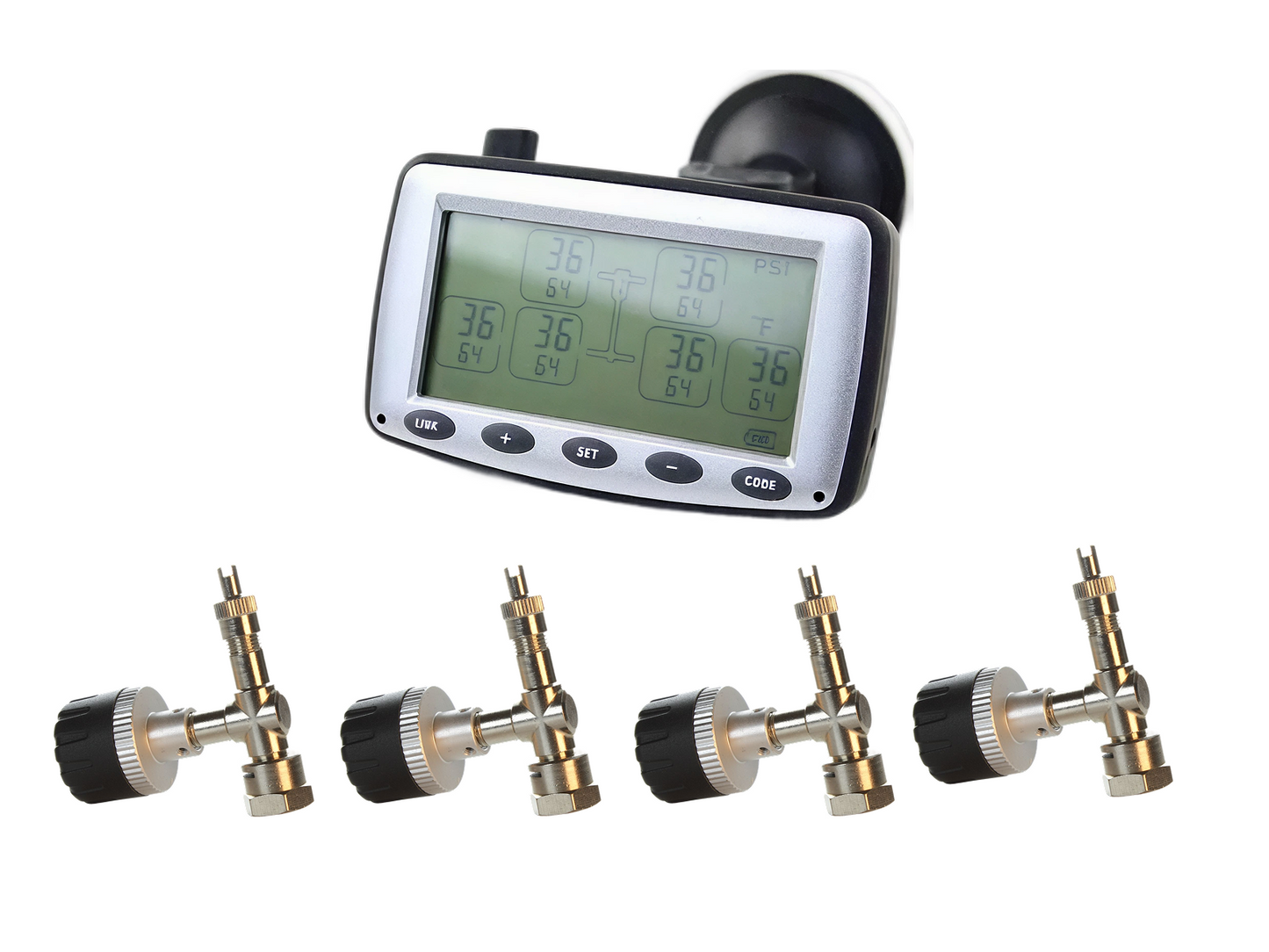 TALON 6 Bi-Mode Monitors up to 6 wheels with 4 ALUMINUM CAP /4 T-VALVE ADAPTERS