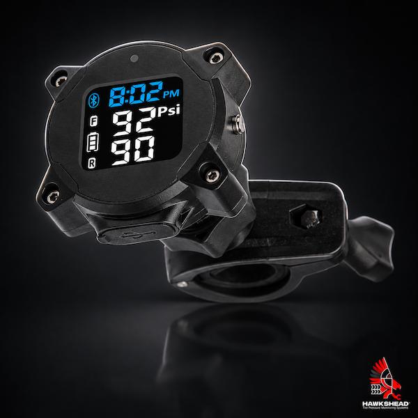 motorcycle tpms system - front view with screen