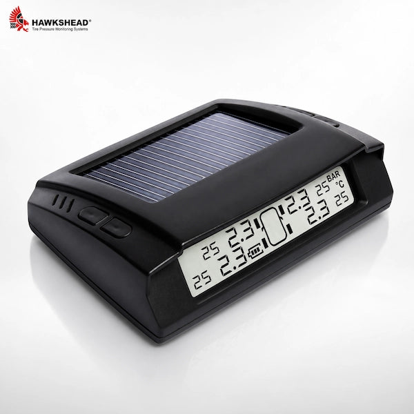 Solar tire pressure monitoring system with wireless sensors